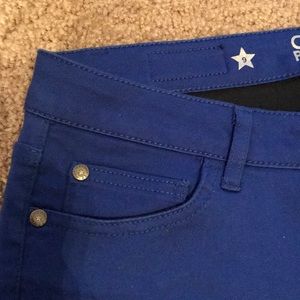 Blue low rise skinny jeans